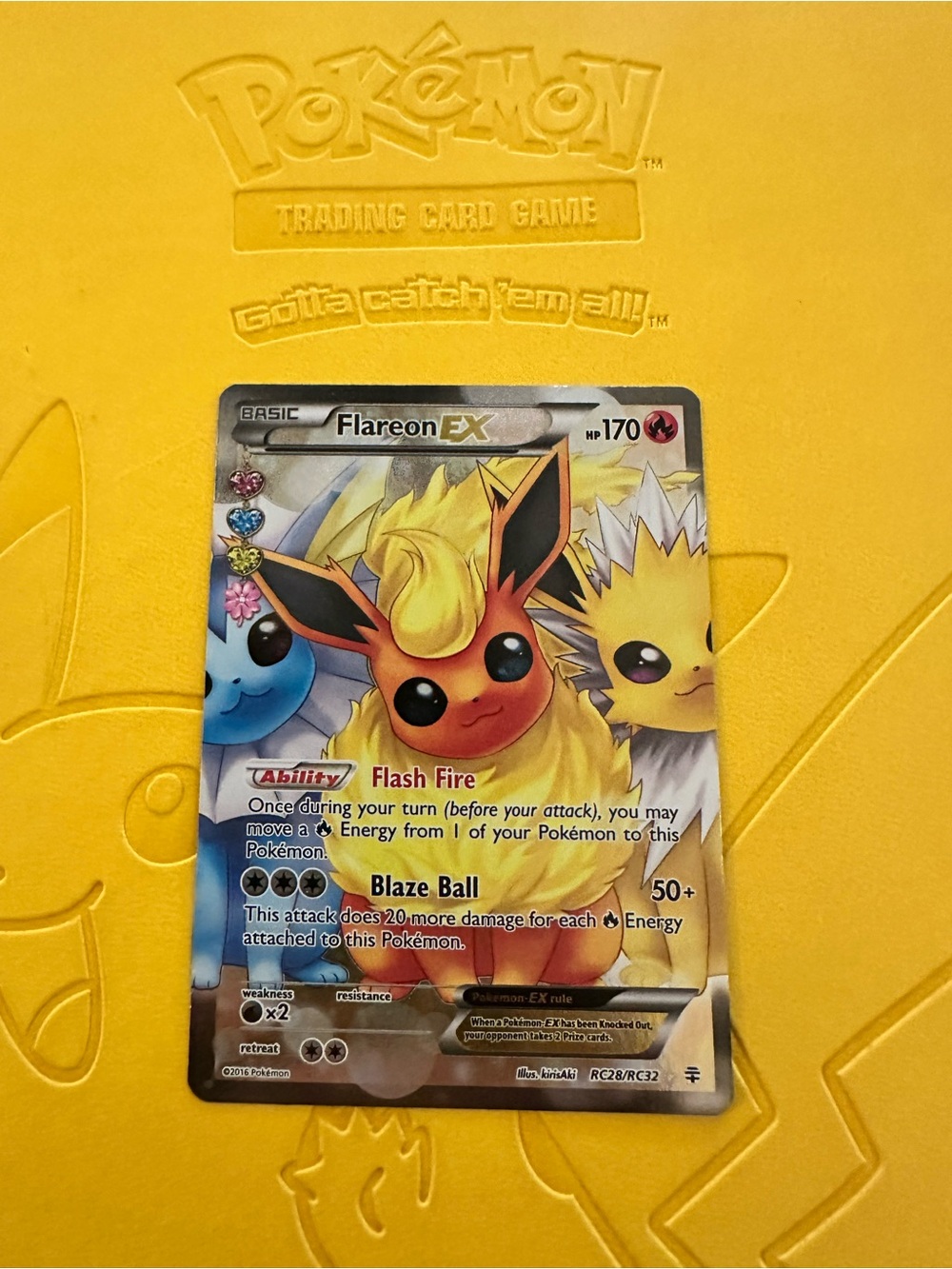 Flareon EX Pokémon Trading Card - Yellow/Orange Artwork